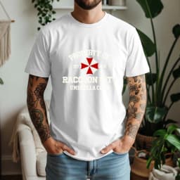100% Pure Cotton Resident Evil Umbrella T-Shirt Dark Retro Game Style Casual Tee