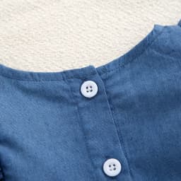 Girls Sweet Dresses Summer  Thin Denim Bow Decoration Flying Sleeve Dress Cute Kids Clothes