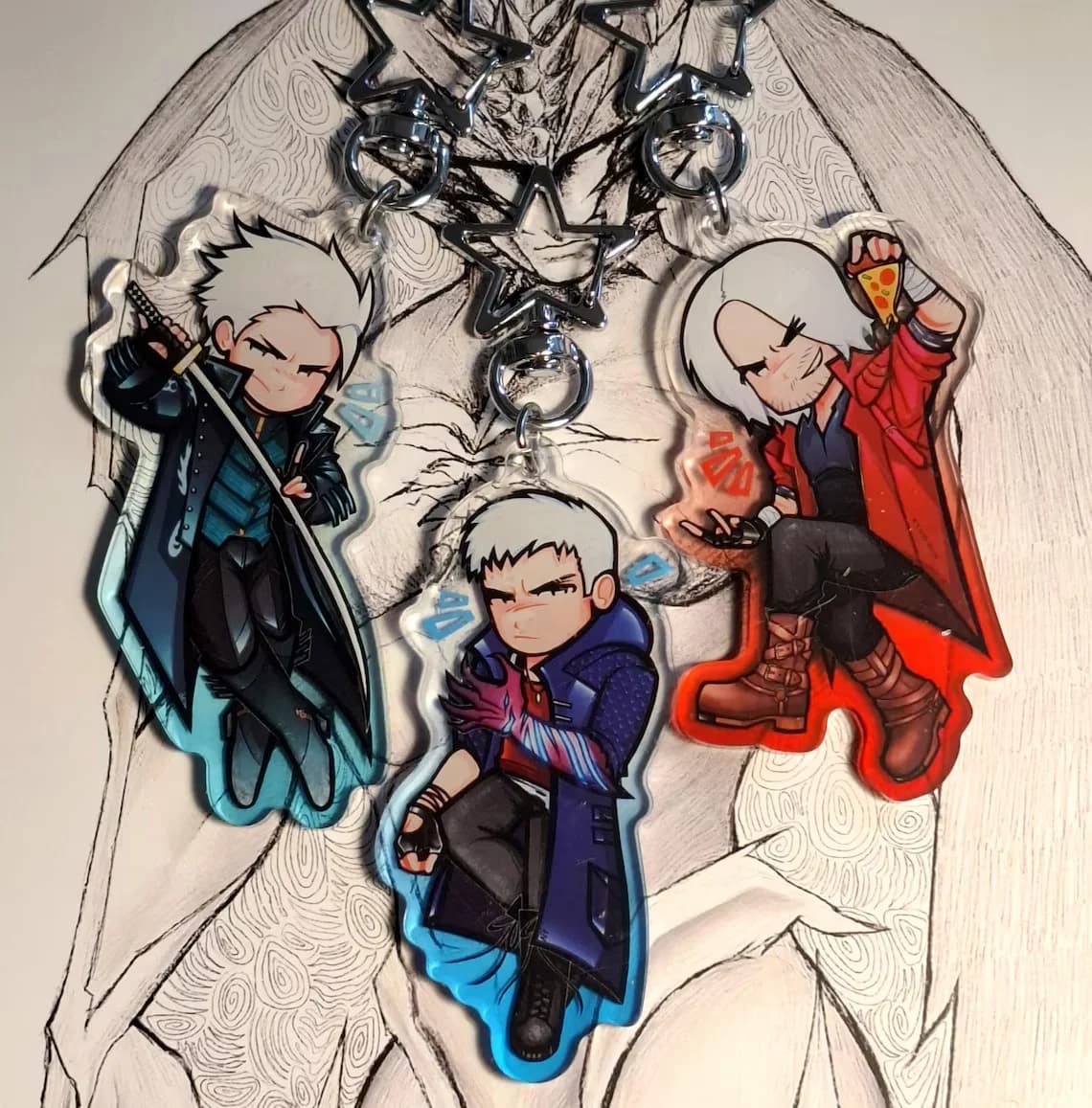 Devil May Cry Keychains - Dante, Nero & Vergil