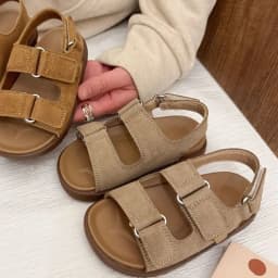 Fashion Boys Girls Sandal 2026 Summer New Fashion Simple Solid Color Children's Suede Outdoors Non-slip Open Toe Beach Sandals