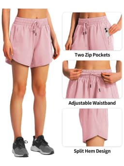 New Women's Casual Sportswear Sports Running Shorts Quick-Drying Lightweight Fitness Shorts with Zipper Sports Shorts