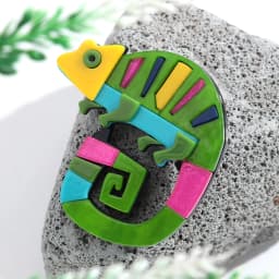 Creative Original Animal Chameleon Badge Brooches for Women Unisex Colorful Lizard Brooch Pins Clothing Bag Accessory
