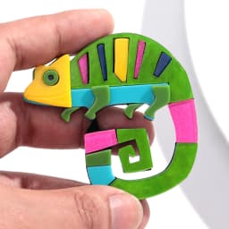 Creative Original Animal Chameleon Badge Brooches for Women Unisex Colorful Lizard Brooch Pins Clothing Bag Accessory