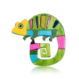 Creative Original Animal Chameleon Badge Brooches for Women Unisex Colorful Lizard Brooch Pins Clothing Bag Accessory