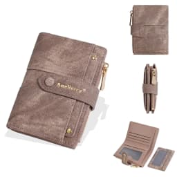 Baellerry Canvas Ladies Wallet Large Capacity Card Holder Photo Bank Storage Bag for Credit Cards Driver's License