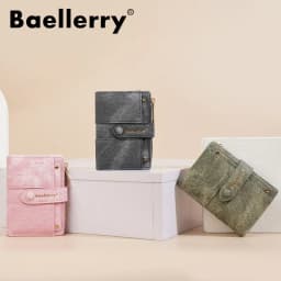 Baellerry Canvas Ladies Wallet Large Capacity Card Holder Photo Bank Storage Bag for Credit Cards Driver's License