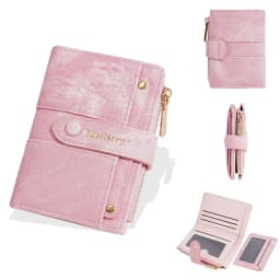 Baellerry Canvas Ladies Wallet Large Capacity Card Holder Photo Bank Storage Bag for Credit Cards Driver's License