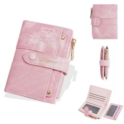Baellerry Canvas Ladies Wallet Large Capacity Card Holder Photo Bank Storage Bag for Credit Cards Driver's License