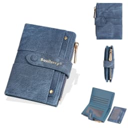 Baellerry Canvas Ladies Wallet Large Capacity Card Holder Photo Bank Storage Bag for Credit Cards Driver's License