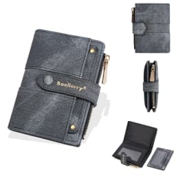 Baellerry Canvas Ladies Wallet Large Capacity Card Holder Photo Bank Storage Bag for Credit Cards Driver's License