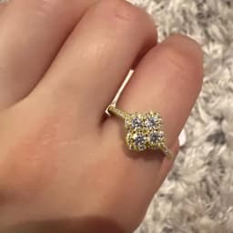 Rrjzz Lucky Clover D Color Full Moissanite Engagement Ring GRA Certified Round Imitation Diamond Women Four-Leaf Rings Jewelry