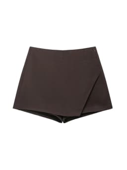 Women's Asymmetric Solid Color Skort Casual Side Zipper Shorts Skirts for Spring Summer Fashion