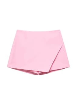 Women's Asymmetric Solid Color Skort Casual Side Zipper Shorts Skirts for Spring Summer Fashion