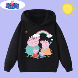 spring-autumn children's clothing, boys' sports shirt Peppa Pig cartoon print children's hooded sweatshirt, girls' casual top
