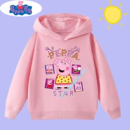 spring-autumn children's clothing, boys' sports shirt Peppa Pig cartoon print children's hooded sweatshirt, girls' casual top