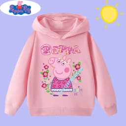 spring-autumn children's clothing, boys' sports shirt Peppa Pig cartoon print children's hooded sweatshirt, girls' casual top