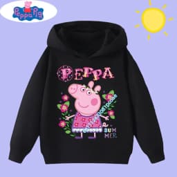 spring-autumn children's clothing, boys' sports shirt Peppa Pig cartoon print children's hooded sweatshirt, girls' casual top