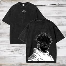 2026 Gojo Satoru Jujutsu Kaisen Anime Printed T-shirt Men's and Women's Washed T-shirt High Quality Vintage Cotton T-shirt Tops