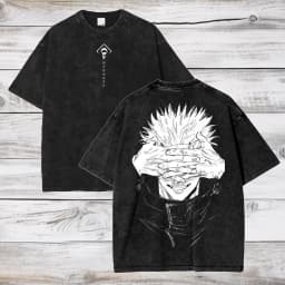 2026 Gojo Satoru Jujutsu Kaisen Anime Printed T-shirt Men's and Women's Washed T-shirt High Quality Vintage Cotton T-shirt Tops