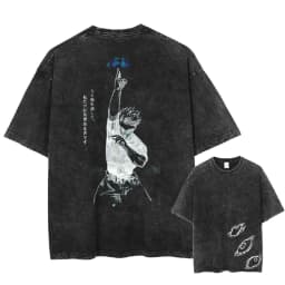 2026 Gojo Satoru Jujutsu Kaisen Anime Printed T-shirt Men's and Women's Washed T-shirt High Quality Vintage Cotton T-shirt Tops