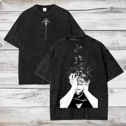 2026 Gojo Satoru Jujutsu Kaisen Anime Printed T-shirt Men's and Women's Washed T-shirt High Quality Vintage Cotton T-shirt Tops