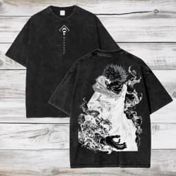 2026 Gojo Satoru Jujutsu Kaisen Anime Printed T-shirt Men's and Women's Washed T-shirt High Quality Vintage Cotton T-shirt Tops