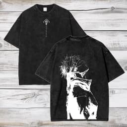 2026 Gojo Satoru Jujutsu Kaisen Anime Printed T-shirt Men's and Women's Washed T-shirt High Quality Vintage Cotton T-shirt Tops