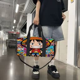 One Piece Luffy Anime Print Duffel Bag, Large Capacity Multi-pocket Travel Gym Bag, Overnight Weekender Bag