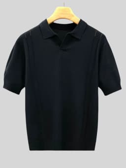 LVLAEA Wholesale Men Summer T-shirt Thin Knitted Ice Silk Short Sleeve 2025 New Youth Luxury Style Lapel Short-sleeved POLO Shir