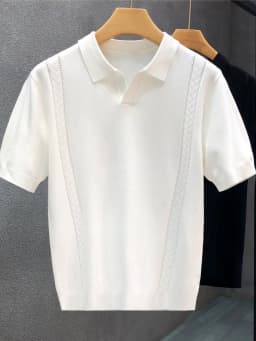 LVLAEA Wholesale Men Summer T-shirt Thin Knitted Ice Silk Short Sleeve 2025 New Youth Luxury Style Lapel Short-sleeved POLO Shir