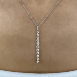 OXTAO Luxury Moissanite Pendant Necklace D Color VVS1 14K Gold Filled Tassel Lariat Necklace Elegant Charm Female WeddingJewelry