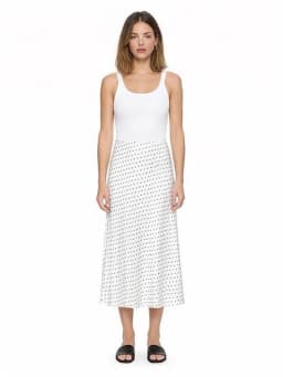 Willshela Women Fashion Dot Printed Pleated Straight Midi Skirt Vintage High Elastic Waist Female Chic Lady Skirts