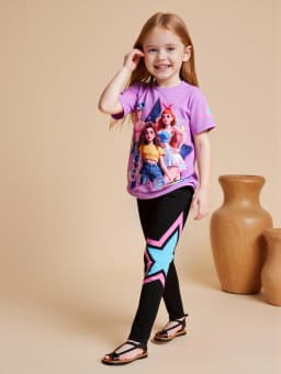 Spring/Summer Girls' Fashion Two-Piece Set, K-Pop Cartoon Anime 3D Print Crew Neck T-Shirt Slim Fit Pants Set