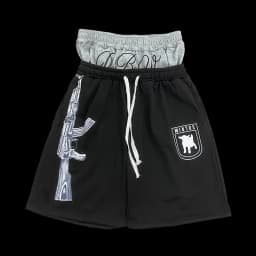 Summer Fashion Trend AK Printed Shorts Fake Two-Piece Double Waistband Casual Versatile Loose Five-Quarter Pants