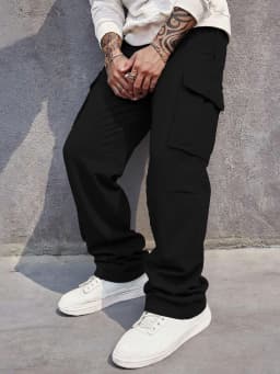 3D Pockets, Street-bombing Workwear, Trendy Functional Lacing, Loose-fitting Casual Pants, Men's Straight-cut Fashion