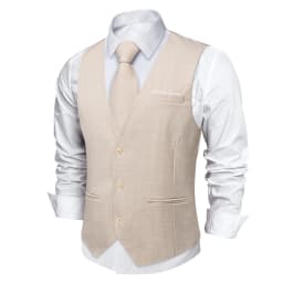 Men's Solid Formal Suit Vest – V-Neck Adjustable Back Belt Button Closure, for Weddings, Business and Casual Occasions