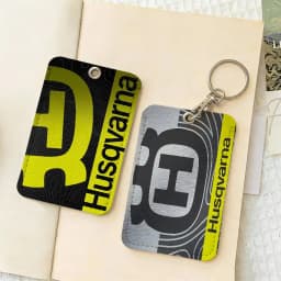 H-Husqvarna Logo Rectangle Keychain Card Holder, Badge Credit Card Holder, Student ID Card Holder, Bus Cards Cover