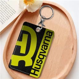 H-Husqvarna Logo Rectangle Keychain Card Holder, Badge Credit Card Holder, Student ID Card Holder, Bus Cards Cover