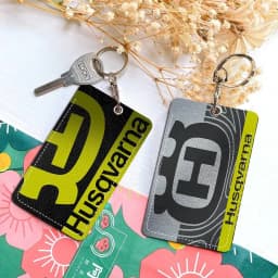 H-Husqvarna Logo Rectangle Keychain Card Holder, Badge Credit Card Holder, Student ID Card Holder, Bus Cards Cover