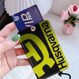 H-Husqvarna Logo Rectangle Keychain Card Holder, Badge Credit Card Holder, Student ID Card Holder, Bus Cards Cover