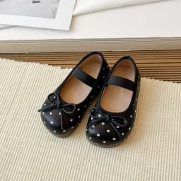 Spring Toddler Girls Polka Dot Mary Jane Shoes Adorable Kids Ballet Flats With Bowtie Princess Dress Shoes for Little Girls