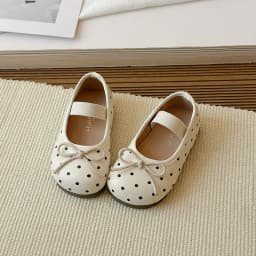 Spring Toddler Girls Polka Dot Mary Jane Shoes Adorable Kids Ballet Flats With Bowtie Princess Dress Shoes for Little Girls