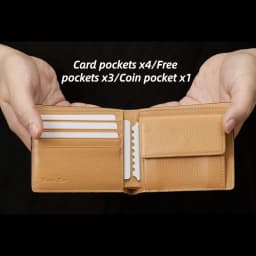 Pomelo Best Men's Leather Wallet, Two-Tone Color Options, Classic Design