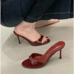 Designer Summer Fashion Open Toe Women Slipper Slip On Elegant Thin Heel Dress Pumps Ladies Stripper Banquet Sandals Zapatillas