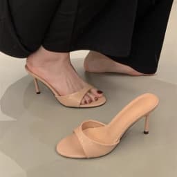Designer Summer Fashion Open Toe Women Slipper Slip On Elegant Thin Heel Dress Pumps Ladies Stripper Banquet Sandals Zapatillas
