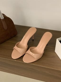 Designer Summer Fashion Open Toe Women Slipper Slip On Elegant Thin Heel Dress Pumps Ladies Stripper Banquet Sandals Zapatillas