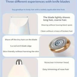 Multi Functional 3-in-1 Shaver, USB Charging, Underarm Hair Removal Device, Women's Home Eyebrow Trimmer, Nose Hair Trimmer