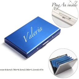 Customized Name/Logo Card Holder Wallet Minimalist Slim Metal RFID Blocking Card Protector Pop Up Credit Card Wallets for Men