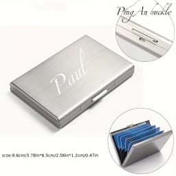 Customized Name/Logo Card Holder Wallet Minimalist Slim Metal RFID Blocking Card Protector Pop Up Credit Card Wallets for Men