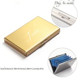 Customized Name/Logo Card Holder Wallet Minimalist Slim Metal RFID Blocking Card Protector Pop Up Credit Card Wallets for Men